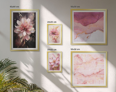 Modernes wandbilder-set Rosa Blumenarrangements