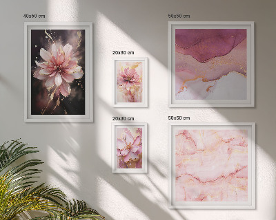 Modernes wandbilder-set Rosa Blumenarrangements