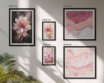 Modernes wandbilder-set Rosa Blumenarrangements