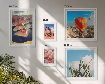 Modernes Wandbilder-Set mit Berglandschaften und Gewässern
