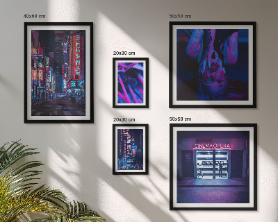 Bildergalerie-set für die wand Neonfarbene Stadtlandschaften bei Nacht