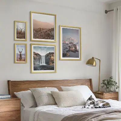 Bilderset fürs Sofa mit Berglandschaften und Wildtieren
