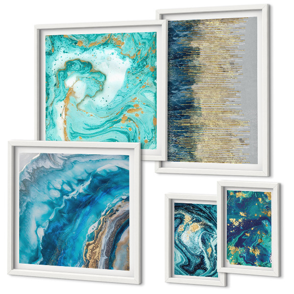 Bildergalerie-set für die wand Abstrakte blaue Kompositionen