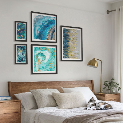 Bildergalerie-set für die wand Abstrakte blaue Kompositionen