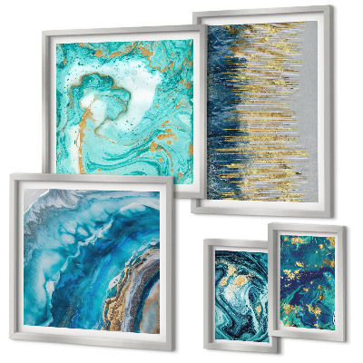 Bildergalerie-set für die wand Abstrakte blaue Kompositionen