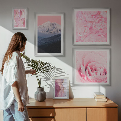 Modernes wandbilder-set Rosa Landschaften, moderne Blumen