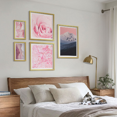 Modernes wandbilder-set Rosa Landschaften, moderne Blumen