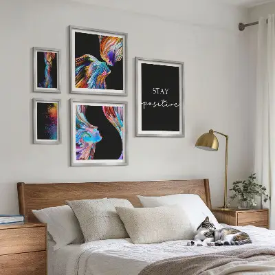 Bilderset fürs Sofa farbenfrohe abstrakte Kunstwerke mit positiver Ausstrahlung