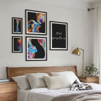 Bilderset fürs Sofa farbenfrohe abstrakte Kunstwerke mit positiver Ausstrahlung
