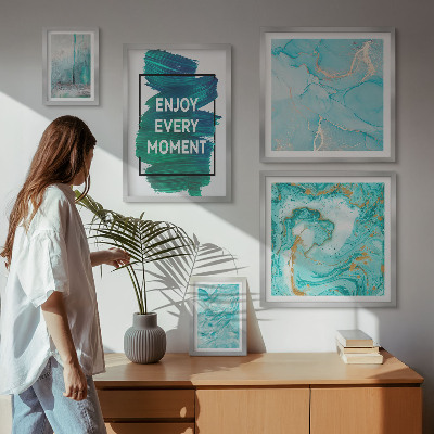 Bildergalerie-set für die wand Abstrakte Kompositionen mit Inschriften