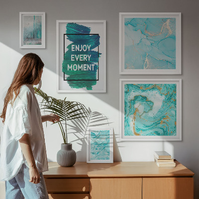 Bildergalerie-set für die wand Abstrakte Kompositionen mit Inschriften