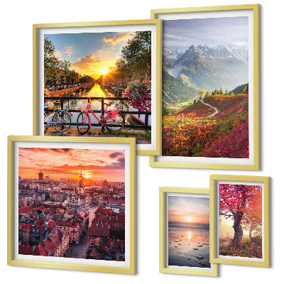Bildergalerie-set für die wand Berglandschaft mit Blick auf die städtische Natur