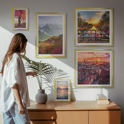 Bildergalerie-set für die wand Berglandschaft mit Blick auf die städtische Natur