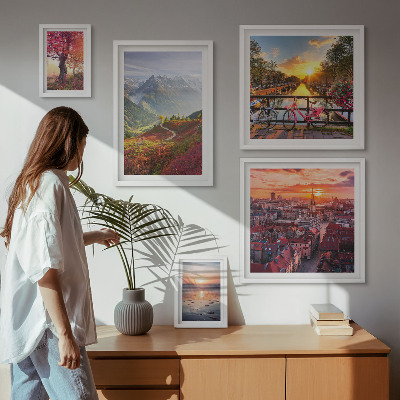 Bildergalerie-set für die wand Berglandschaft mit Blick auf die städtische Natur