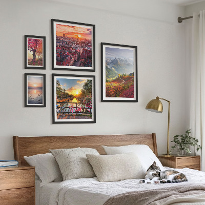 Bildergalerie-set für die wand Berglandschaft mit Blick auf die städtische Natur