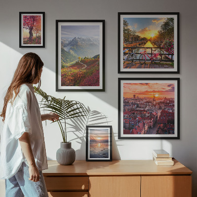 Bildergalerie-set für die wand Berglandschaft mit Blick auf die städtische Natur