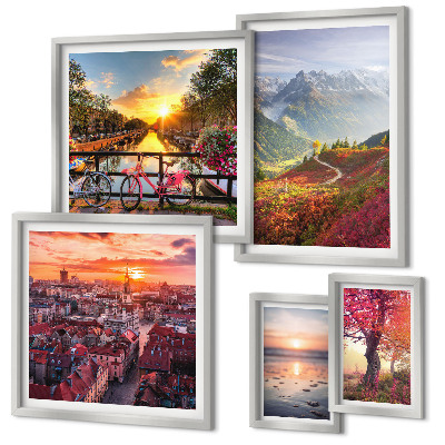 Bildergalerie-set für die wand Berglandschaft mit Blick auf die städtische Natur