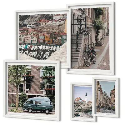 Bildergalerie-Set für die Wand Motiv Charmante Fahrradstraßen