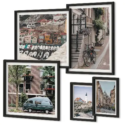 Bildergalerie-Set für die Wand Motiv Charmante Fahrradstraßen
