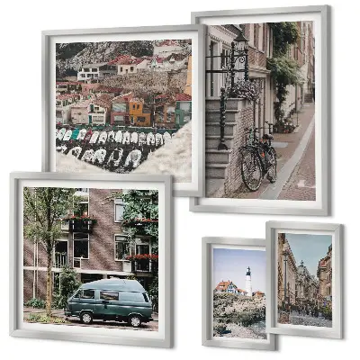 Bildergalerie-Set für die Wand Motiv Charmante Fahrradstraßen