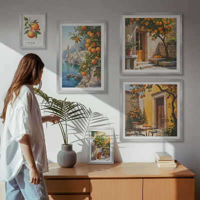 Modernes wandbilder-set Atmosphärische Fruchtansichten