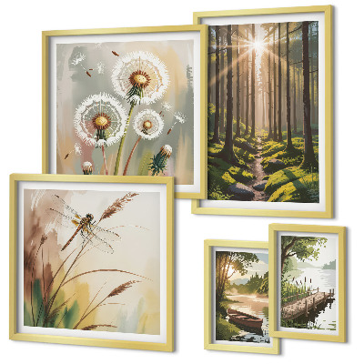 Bildergalerie-set für die wand Waldlandschaften, Natur, Ruhe