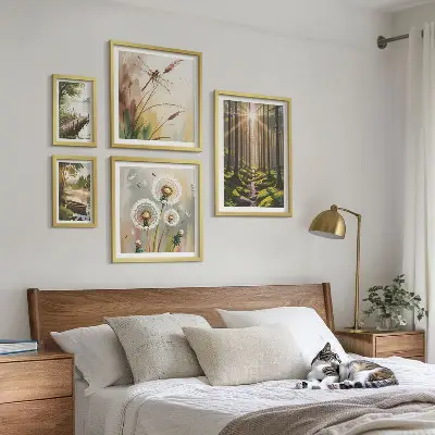 Bildergalerie-Set für die Wand mit Motiven von Waldlandschaften, Natur und Ruhe