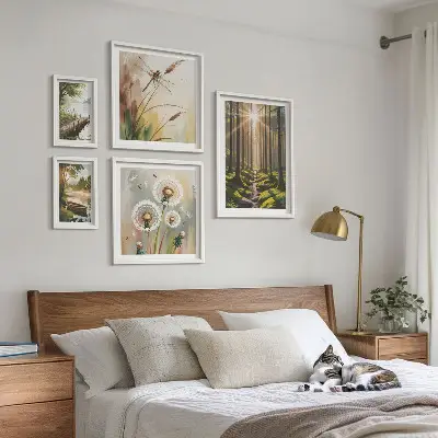 Bildergalerie-Set für die Wand mit Motiven von Waldlandschaften, Natur und Ruhe