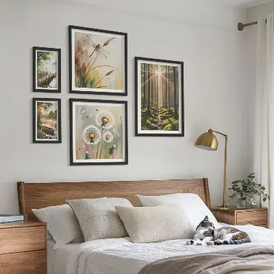 Bildergalerie-Set für die Wand mit Motiven von Waldlandschaften, Natur und Ruhe