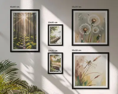 Bildergalerie-Set für die Wand mit Motiven von Waldlandschaften, Natur und Ruhe