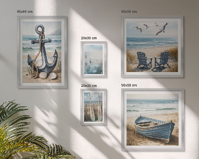 Modernes wandbilder-set Inspirationen für den Küstenstil: Meer und Strand