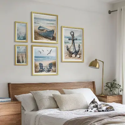 Modernes Wandbilder-Set Inspirationen für den Küstenstil mit Meer und Strand