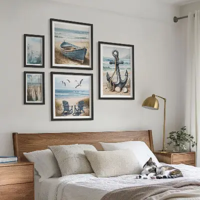 Modernes Wandbilder-Set Inspirationen für den Küstenstil mit Meer und Strand