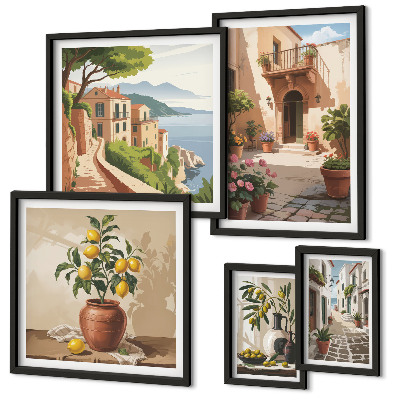 Bildergalerie-set für die wand Straßenblumen im mediterranen Stil