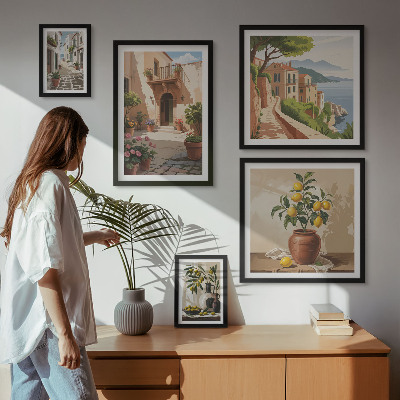 Bildergalerie-set für die wand Straßenblumen im mediterranen Stil