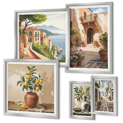 Bildergalerie-set für die wand Straßenblumen im mediterranen Stil