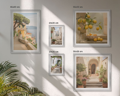 Bildergalerie-set für die wand Charmante Straßen mit Fischrestaurants