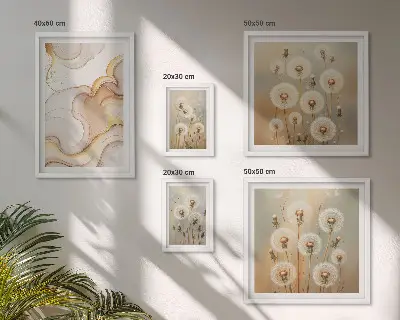 Bilderset fürs Sofa mit floralen Motiven von zarter Natur