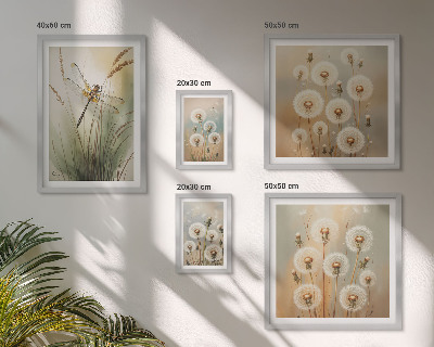 Bildergalerie-set für die wand Blumenmotive von Libellen und Löwenzahn