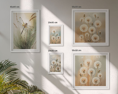 Bildergalerie-set für die wand Blumenmotive von Libellen und Löwenzahn