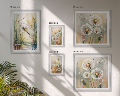 Modernes wandbilder-set Libellen mit Blumenmotiven im Naturstil