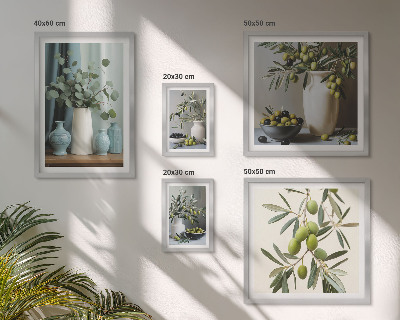 Bildergalerie-set für die wand Grüne Olivenblüten im skandinavischen Stil