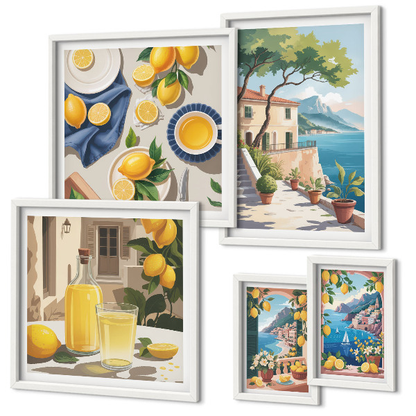 Bildergalerie-set für die wand Zitronen mit malerischem Ausblick