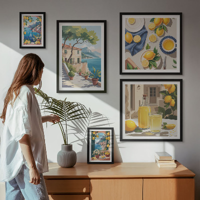 Bildergalerie-set für die wand Zitronen mit malerischem Ausblick