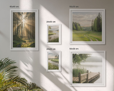 Modernes wandbilder-set Waldlandschaften Sonne Wasser