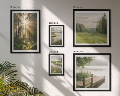 Modernes wandbilder-set Waldlandschaften Sonne Wasser