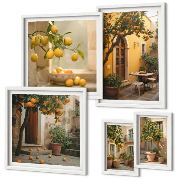 Wandbilder-Set Zitrusfrüchte im Garten dekorative Bildergalerie für die Wand