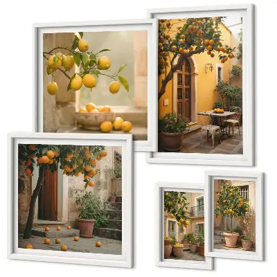 Wandbilder-Set Zitrusfrüchte im Garten dekorative Bildergalerie für die Wand