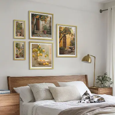 Wandbilder-Set Zitrusfrüchte im Garten dekorative Bildergalerie für die Wand