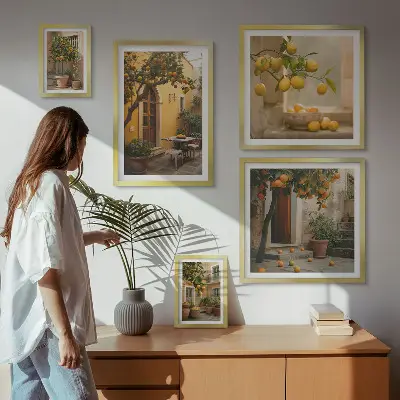 Wandbilder-Set Zitrusfrüchte im Garten dekorative Bildergalerie für die Wand
